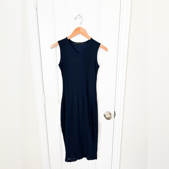 Daniela Corte Navy V-Neck Midi Dress Size Small (38) - Picture 1 of 3